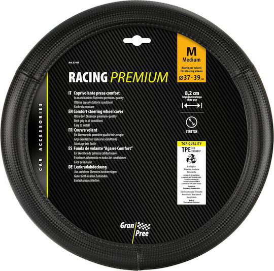 Lampa Car Steering Wheel Cover with Diameter 37-39cm made of Leatherette Black