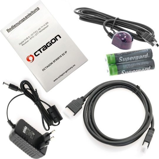 Octagon Satellite Decoder SFX6018 HD (720p) DVB-S2 with Built-in Wi-Fi in Black Color