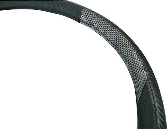 Auto Gs Car Steering Wheel Cover with Diameter 38cm made of Leatherette Black
