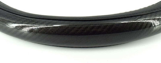 AMiO Car Steering Wheel Cover Swc-18 Synthetic Black with Black Seam /AM