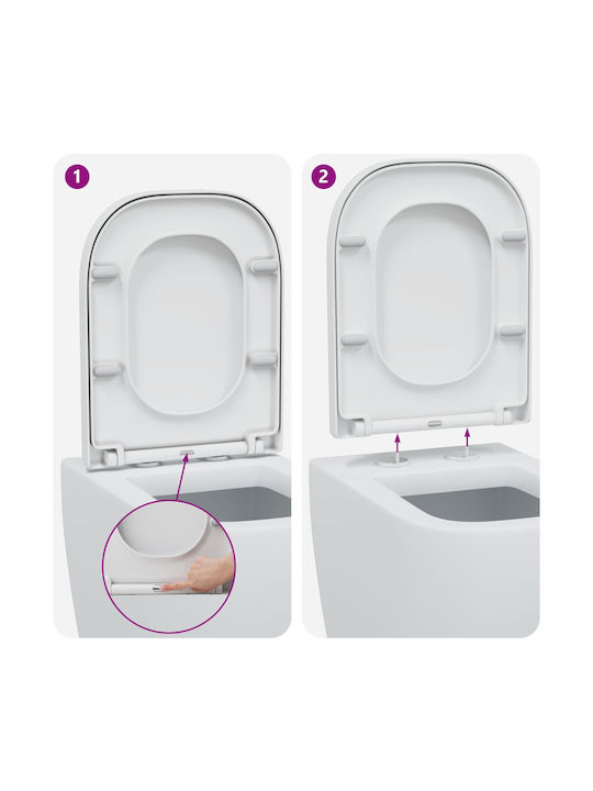 vidaXL Καπάκι Λεκάνης Soft Close Πλαστικό Λευκό