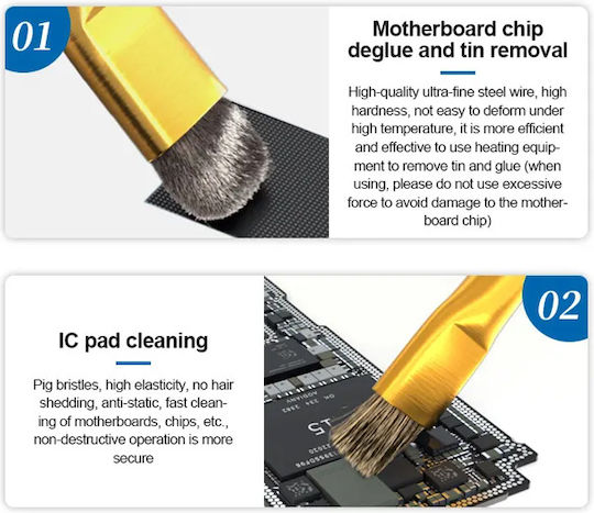 Sunshine Cleaning Tool Ss-022d For Mobile Phone Repairs 2x Brushes Cleaning Tool For Mobile Phone Repair Service