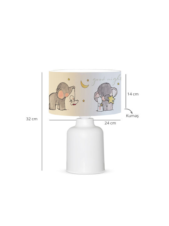 GloboStar Led Παιδικό Φωτιστικό Πορτατίφ Γκρι 24x24x32εκ.