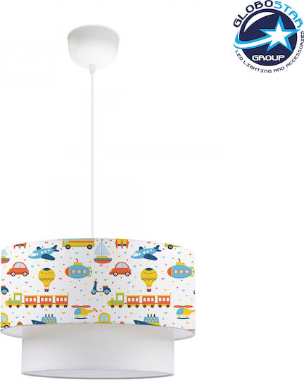 GloboStar Train Einfaches Licht Kinderdeckenleuchte Deckenleuchte mit Fassung E27 Weiß 30x70cm