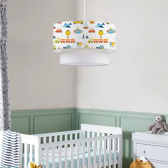GloboStar Train Einfaches Licht Kinderdeckenleuchte Deckenleuchte mit Fassung E27 Weiß 30x70cm