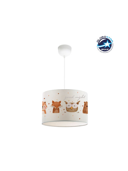 GloboStar Owl Einfaches Licht Kinderdeckenleuchte Deckenleuchte mit Fassung E27 Weiß 28x70cm
