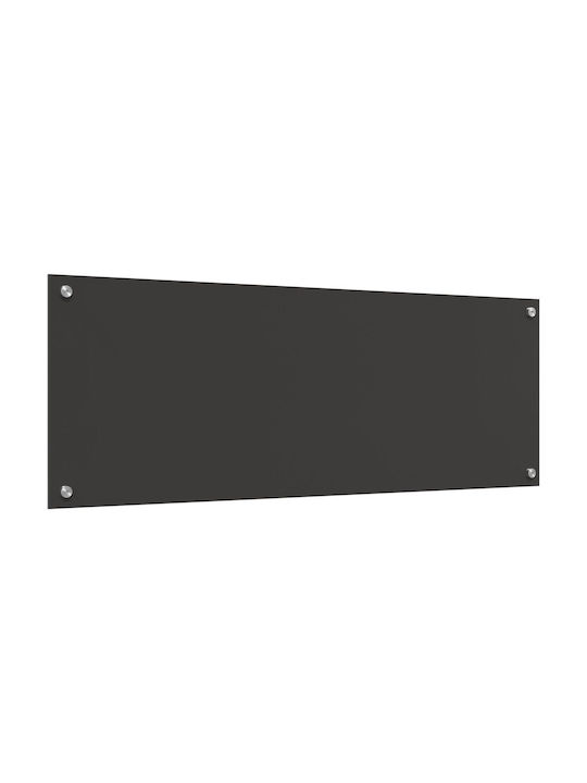 vidaXL Rectangular Glass Back Dark Gray 110x40x0.6cm 42001310