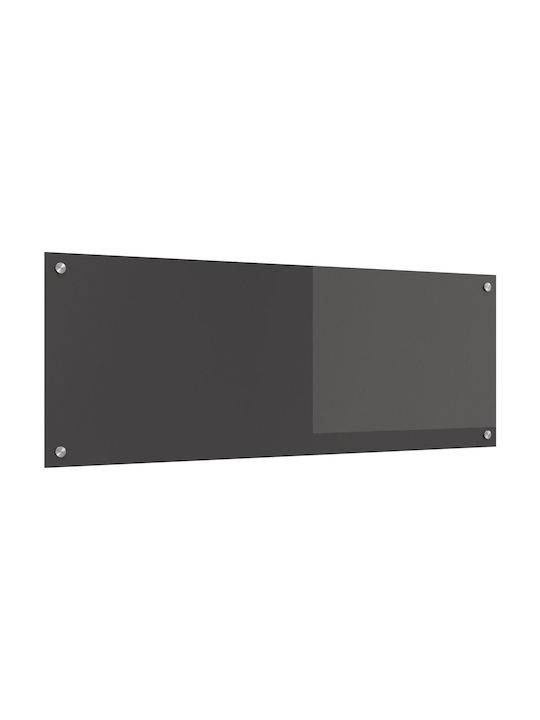 vidaXL Rectangular Glass Back Dark Gray 110x40x0.6cm 42001310