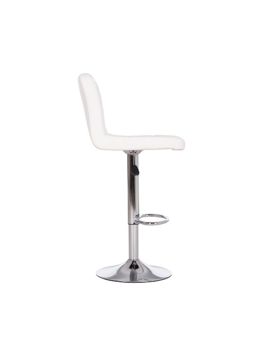 Stool Bar Diana with Back & Adjustable Height White 2pcs 44x52x109cm