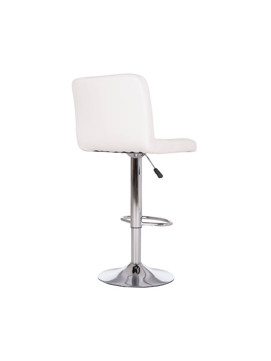 Stool Bar Diana with Back & Adjustable Height White 2pcs 44x52x109cm