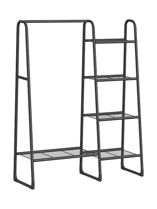 Songmics Κρεμάστρα Δαπέδου από Μέταλλο Μαύρη 101.5x40x153.5cm