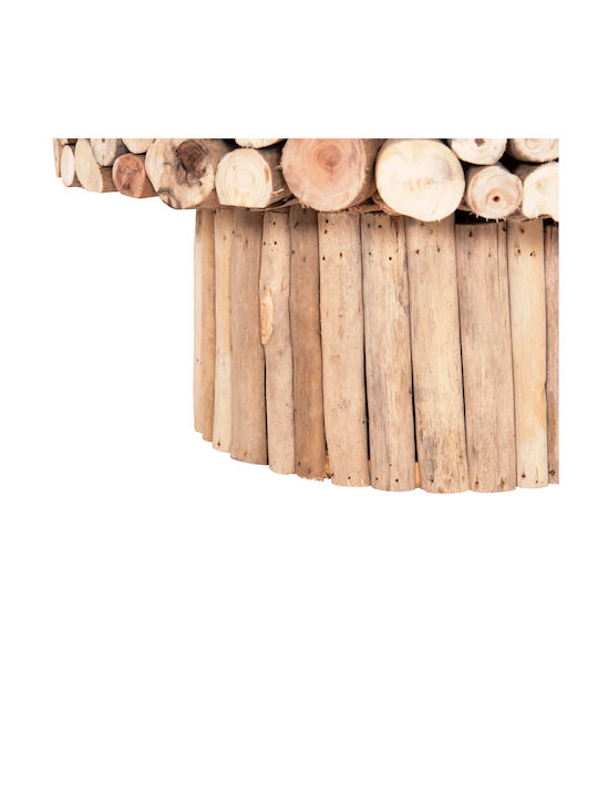 Round Side Table Sparrow Made of Solid Wood Driftwood 65x65x51 cm