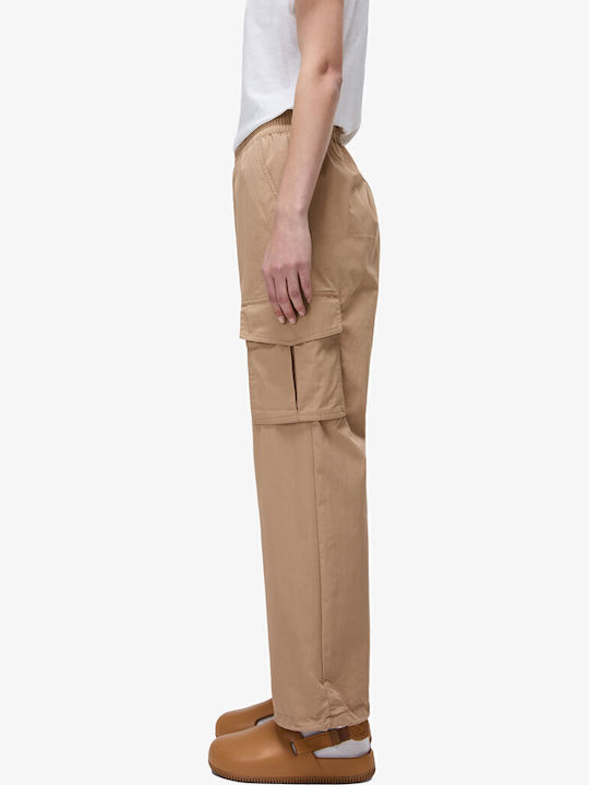 Poudre Dama Tesatura Pantaloni Cargo cu Elastic Bej