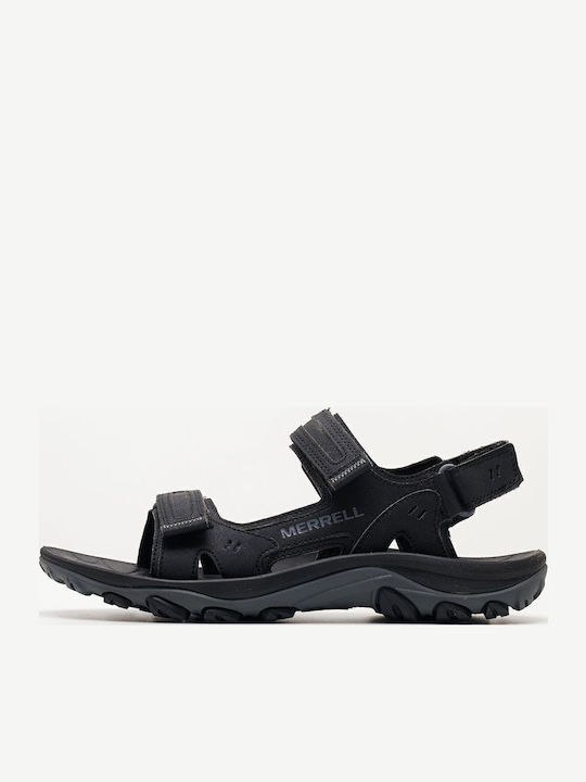 Leder Herrensandalen in Schwarz Farbe