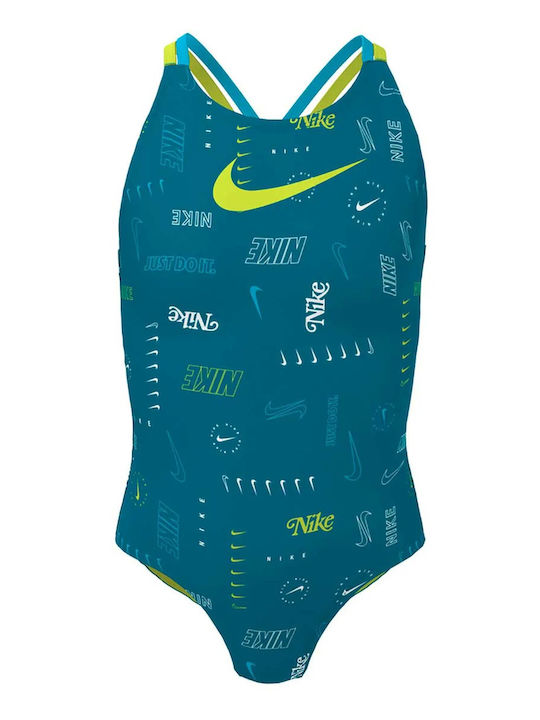 Nike Kids Swimwear One-Piece Blue-green
