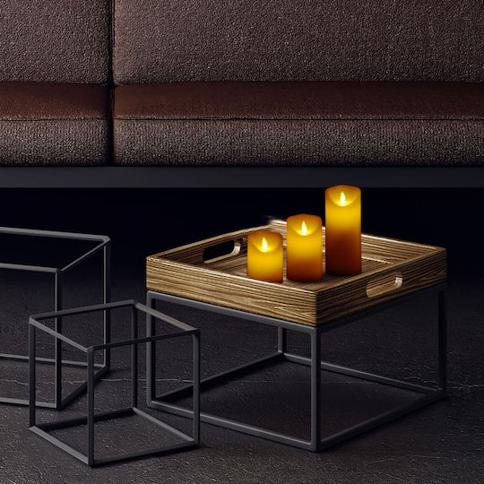 Relaxdays Lustră Decorativă Lumânare Bej