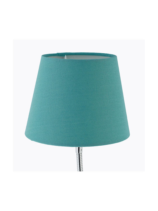Relaxdays Material Textil Lampă de masă pentru Soclu E14 cu Abajur Turcoaz și Bază Argintiu