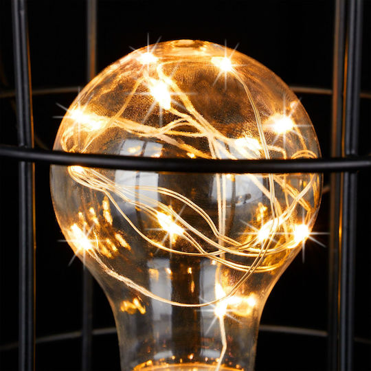 Relaxdays Metal Vintage Table Lamp LED with Black Shade and Base