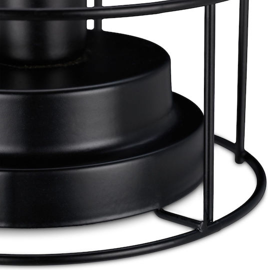 Relaxdays Metal Vintage Table Lamp LED with Black Shade and Base