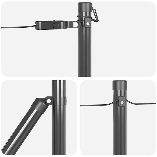 vidaXL Тел за Ограда на Градина от Пластмаса 3.2x3.2x50бр 1бр Gray
