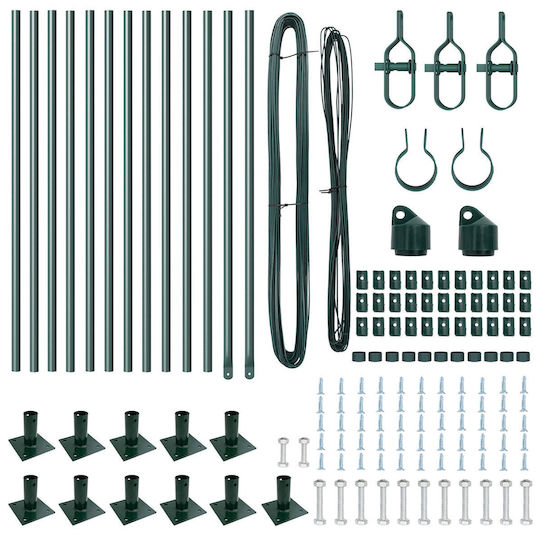 vidaXL Draht für Gartenzaun aus Metall 3.2x3.2x90cm 13Stück Green