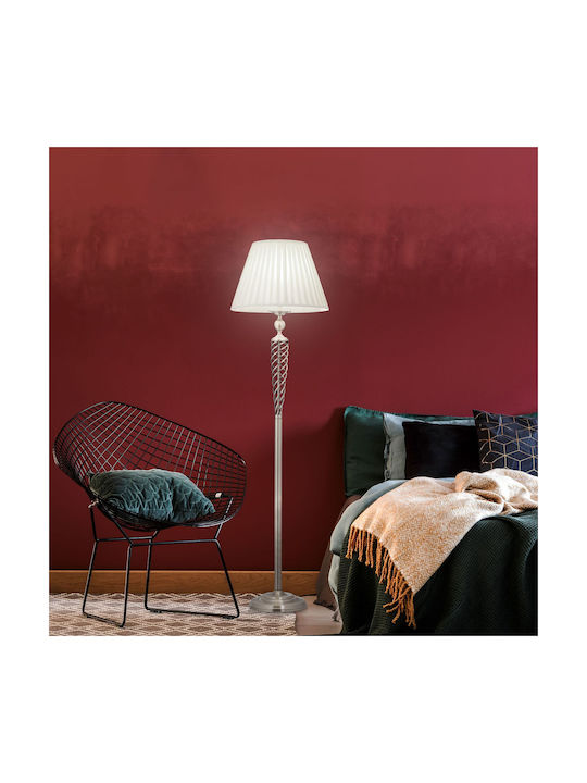 Relaxdays Vintage Lampa de podea Î157cm. cu Soclu pentru Bec E27 Alb