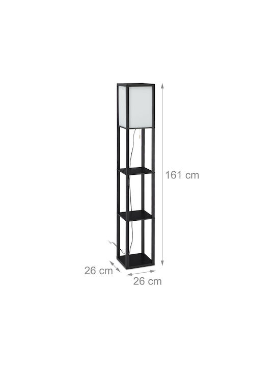 Relaxdays Lampa de podea Î161xL26cm. cu Soclu pentru Bec E27 Negru