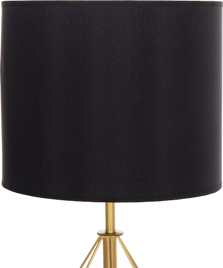 HomeMarkt Geilo Plastic Table Lamp for Socket E27 with Black Shade and Gold Base