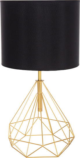 HomeMarkt Geilo Plastic Table Lamp for Socket E27 with Black Shade and Gold Base