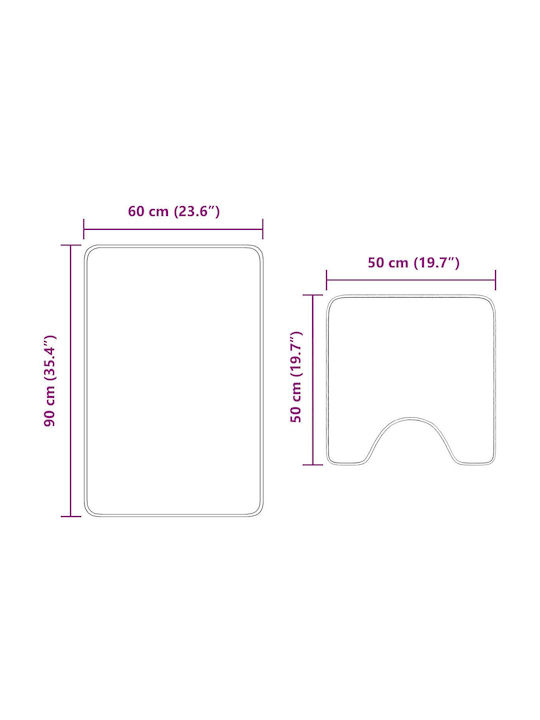 vidaXL Antiderapant Set Covorașe de Baie Microfibra 4019862 Purple 2buc