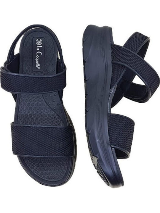 Γυναικεία Ανατομικά Σανδάλια Flatforms Μαύρα