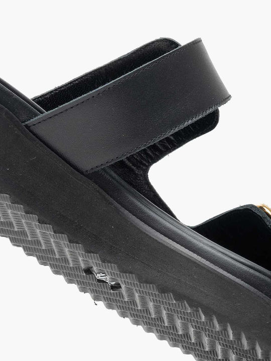 Sandale Casual Damă Din Piele Negre