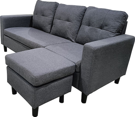 Gretel Corner Couch with Reversible Angle Gray 182x122x70 cm
