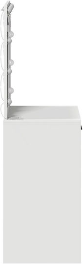 Floor-Standing Makeup Dressing Table Wooden White with Mirror 50x41x135cm
