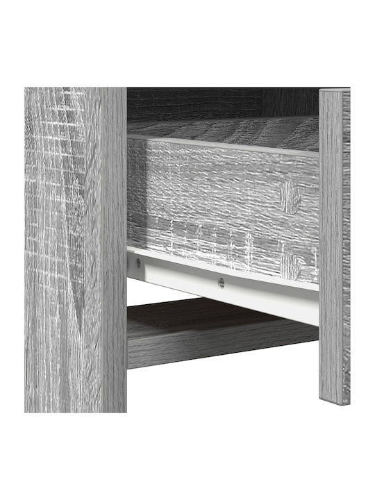 Floor-Standing Grey Wooden Makeup Dressing Table with Mirror 50x41x135cm