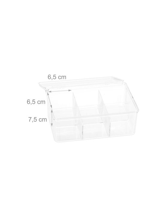 Relaxdays Tee / Kaffee Box mit Kunststoff Deckel Transparent 14,5x9x21,5cm 1 Stück