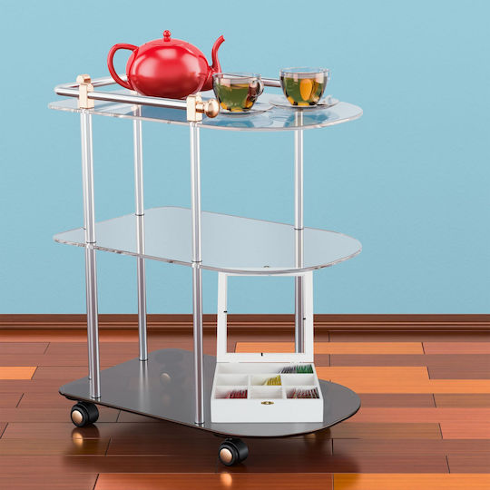 Relaxdays Caseta Pentru Ceai Cu Capac Din Lemn Alb 25x6x25,5cm