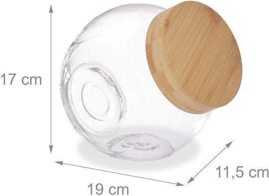 Relaxdays Set 2 Bucăți Vaze Pentru Cafea / Paste Cu Capac Sticlă Maro 1500ml 2 Bucăți
