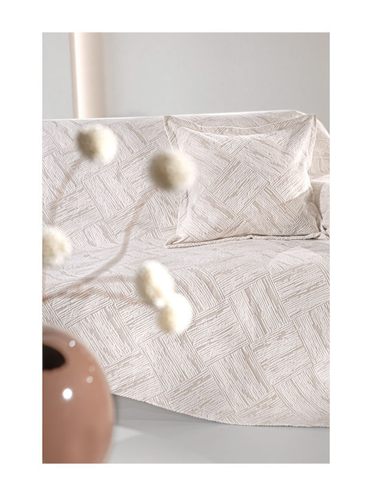 Guy Laroche Ριχτάρι Διθέσιου Καναπέ Chenille 180x250εκ. Natural