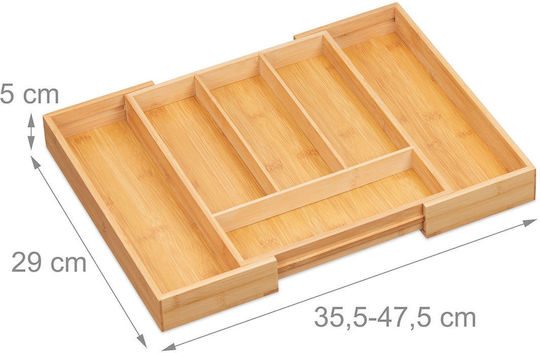 Relaxdays Tăvi Pentru Tacâmuri De Sertar Rabătabilă Din Lemn 35.5x29x5cm Bej