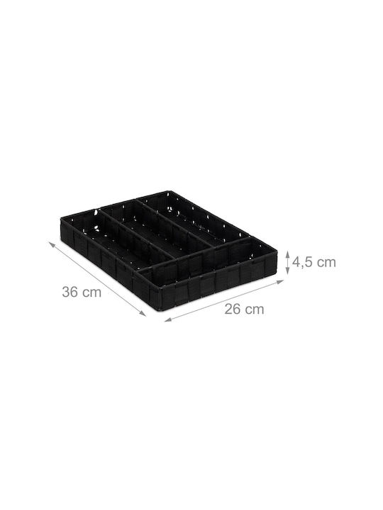 Relaxdays Κουταλοθήκη Συρταριού Πλαστική 36x26x4.5εκ. Μαύρη