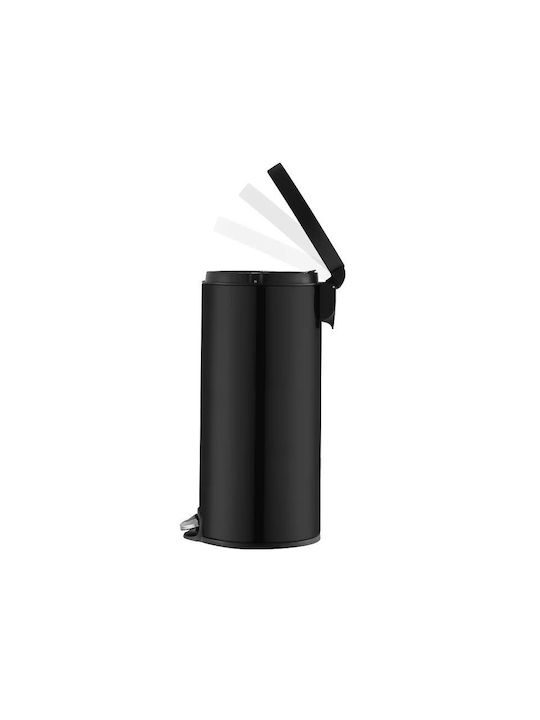 Eko Coș Serene De Gunoi Din Oțel Inoxidabil Cu Pedală Negru 30lt