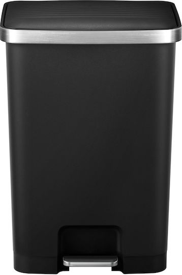 Eko Hana Waste Bin Made of Stainless Steel with Pedal Black 70lt