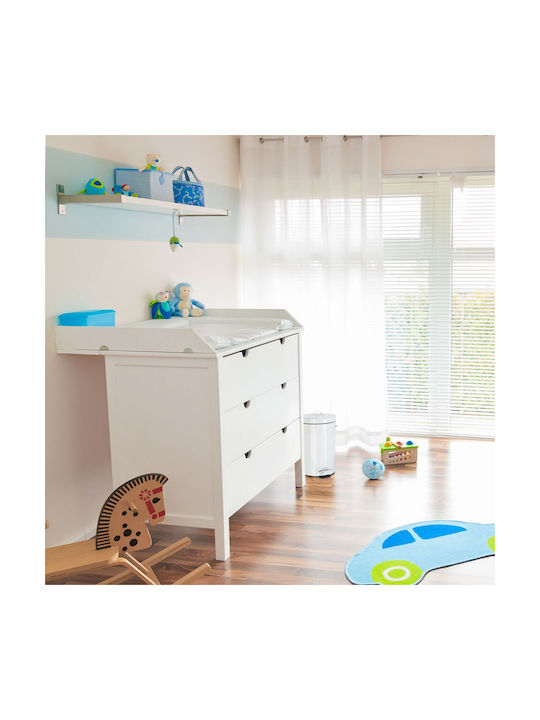 Relaxdays Waste Bin Waste Metallic with Pedal White 3lt 1pcs