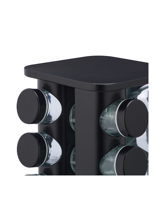 Relaxdays Inox Tabletop Rotating Spice Rack Black