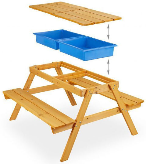 Set Masă cu Scaune pentru Copii pentru Desen din Plastic Bej Relaxdays