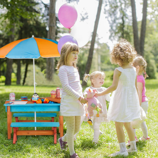 Relaxdays Kinder Tische mit Stühlen aus Hölzernes Hellblau Relaxdays