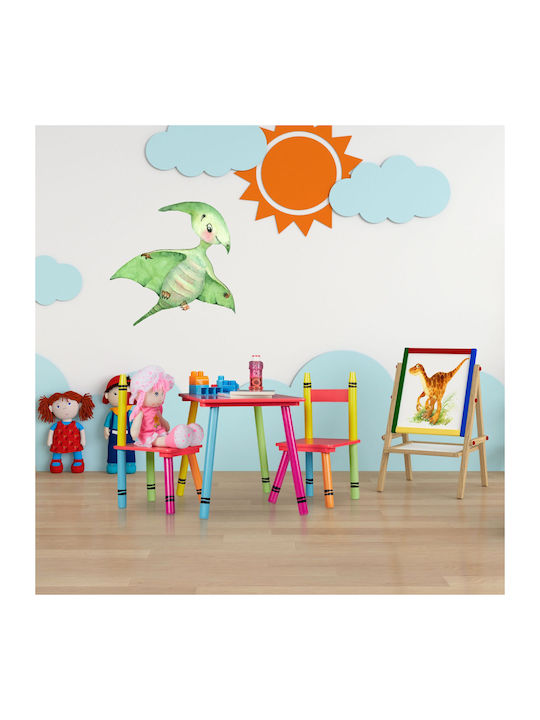 Set Masă Pentru Copii Cu Scaune Din Plastic Multicolor Relaxdays