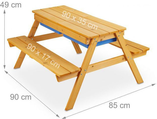 Set Masă cu Scaune pentru Copii pentru Desen din Plastic Bej Relaxdays