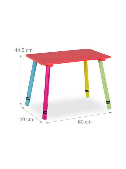 Set Masă Pentru Copii Cu Scaune Din Plastic Multicolor Relaxdays